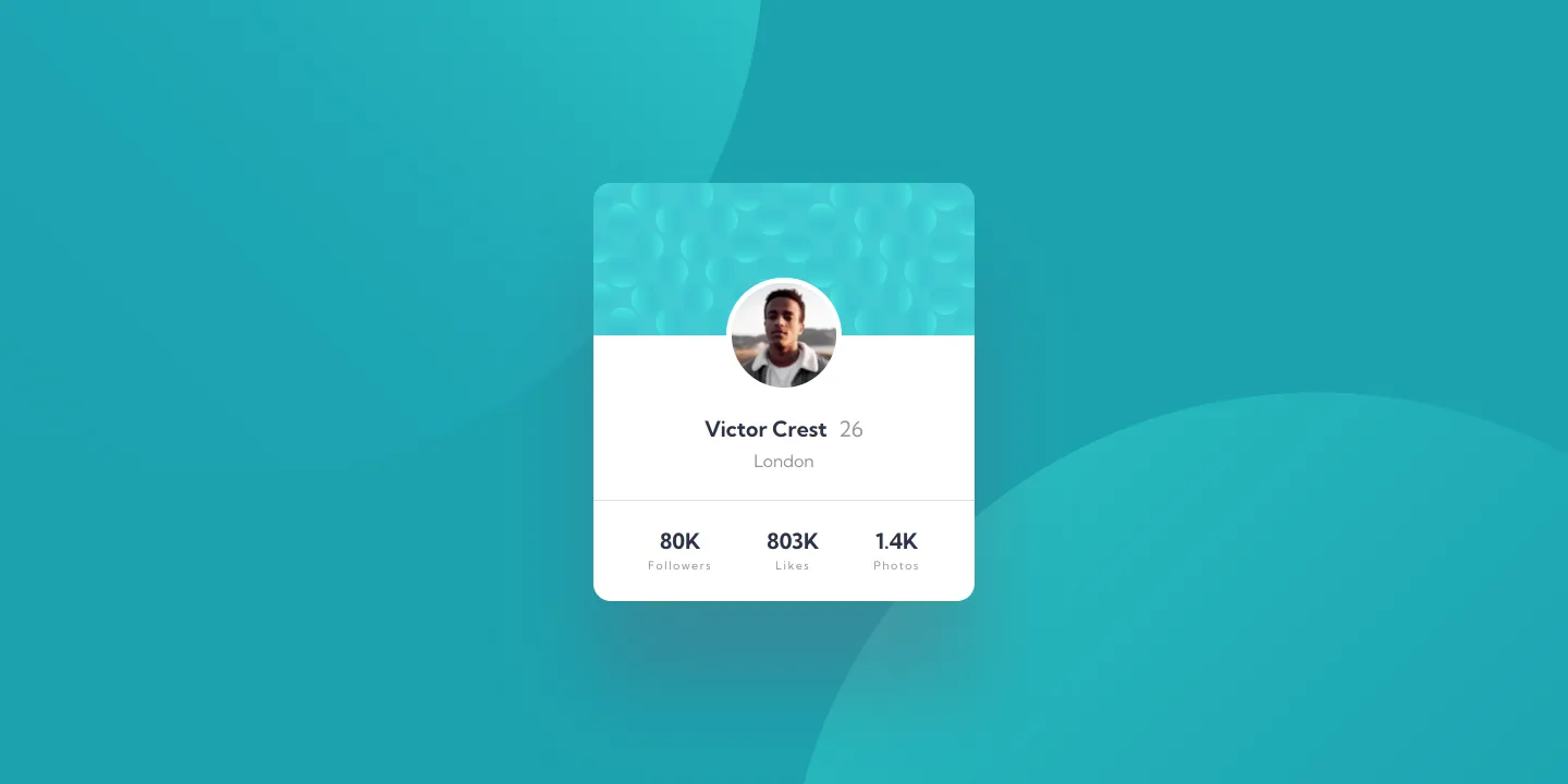 Screenshot of the solution to Profile card component.